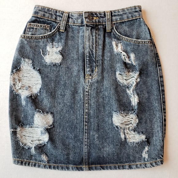 Carmar Denim - {Carmar} denim jean  Mini Skirt LF Distressed